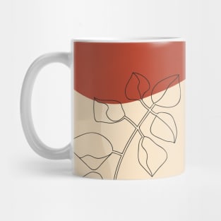 Abstract Line Work, Botanical Mid Century, Modern Boho Mug